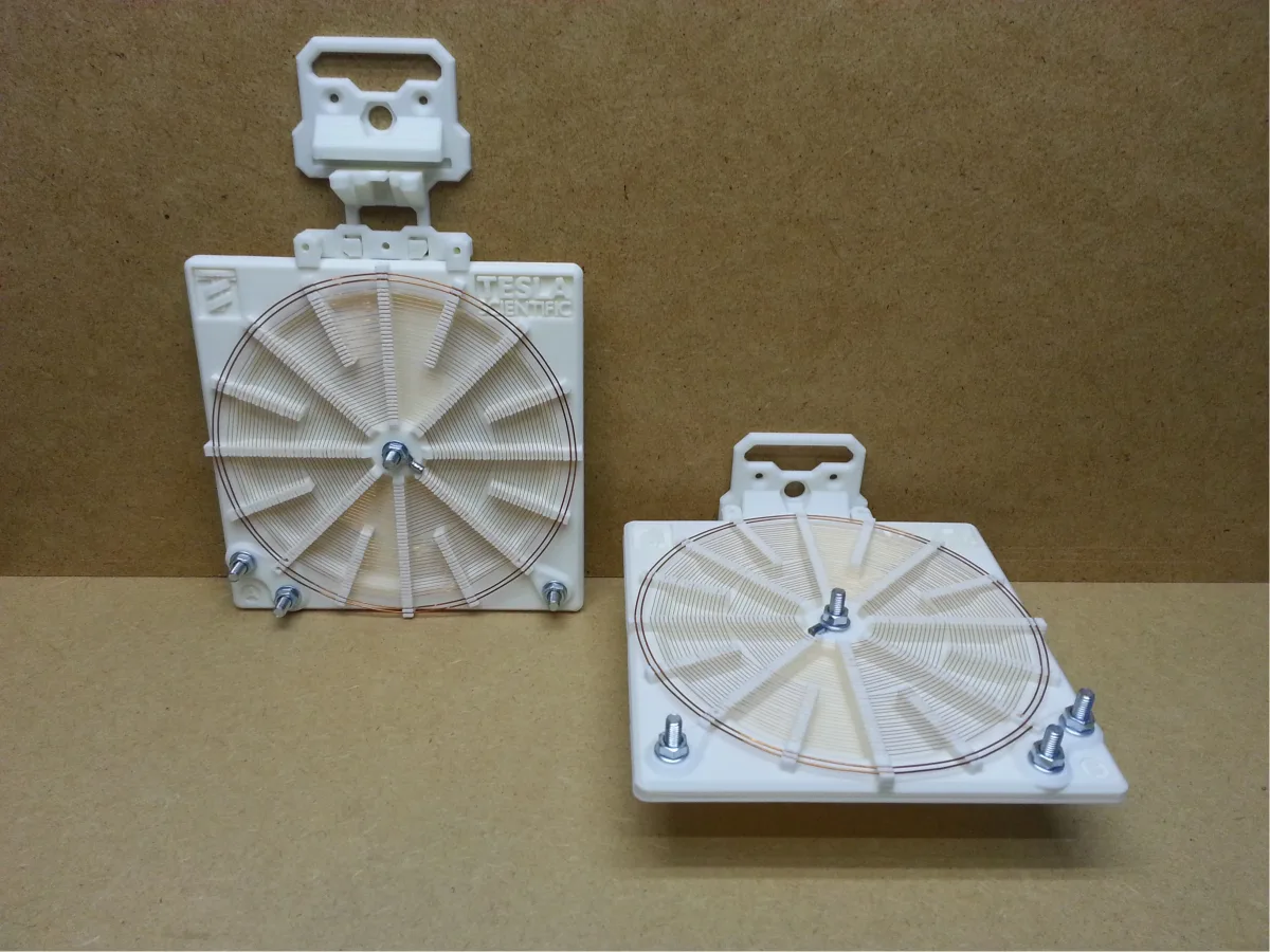 Coils A and B with stand for mounting in vertical and horizontal positions on wall