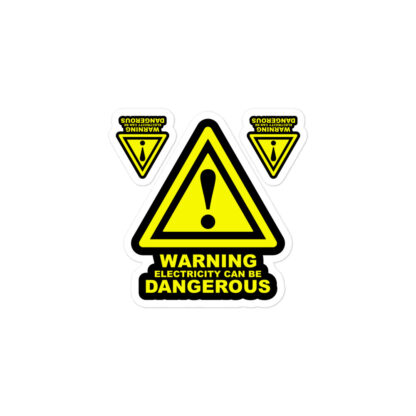 Warning Electricity Can Be Dangerous Stickers (3" x 3")