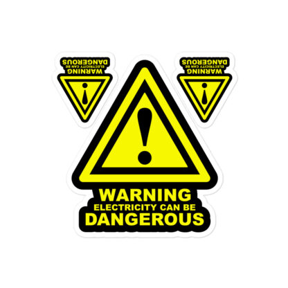 Warning Electricity Can Be Dangerous Stickers (4" x 4")