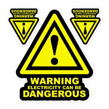 Warning Electricity Can Be Dangerous Stickers (5.5" x 5.5")